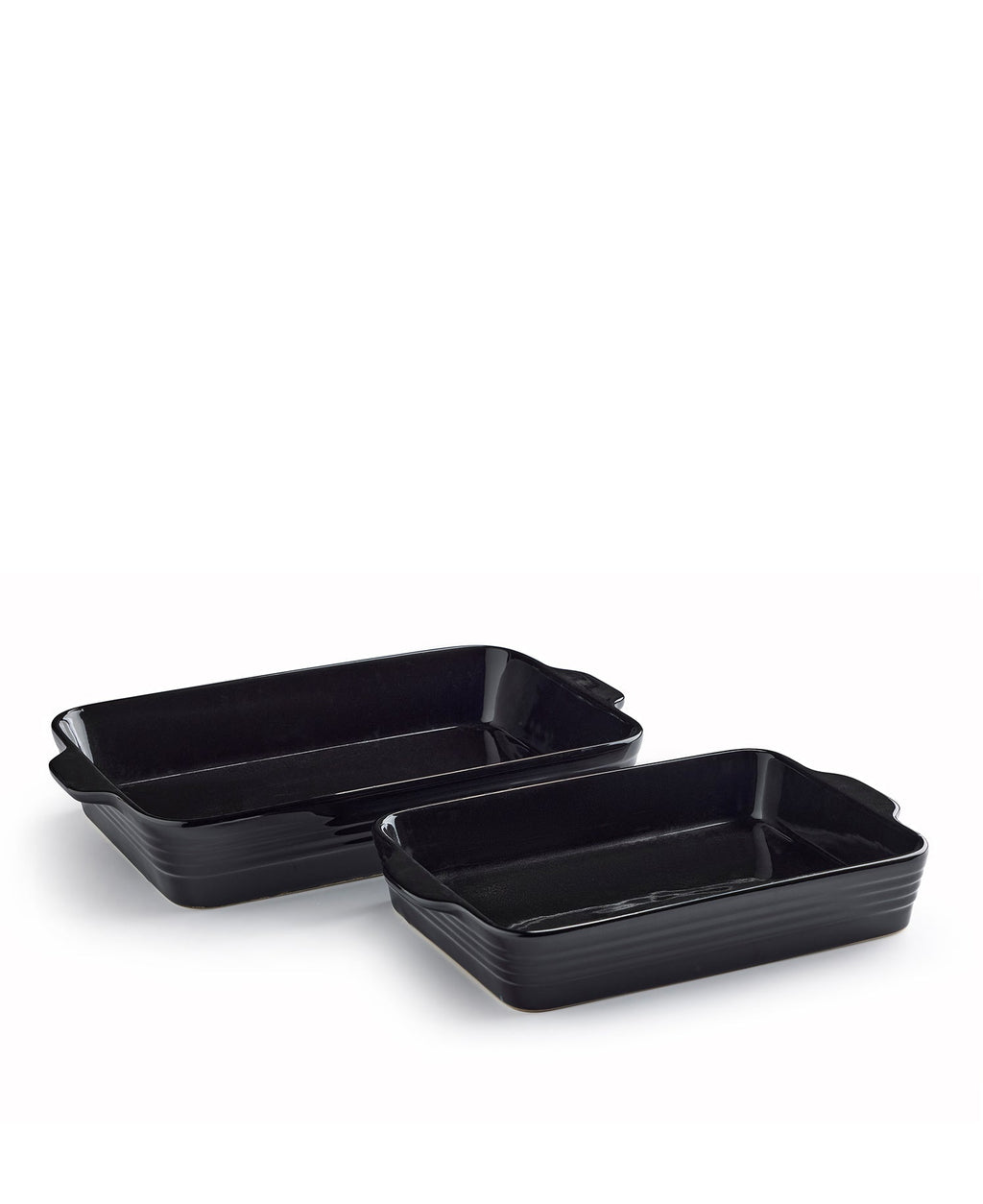 Set de 2 Fuentes para Horno Negro Brillante