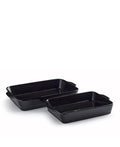 Set de 2 Fuentes para Horno Negro Brillante