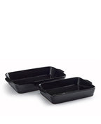 Set de 2 Fuentes para Horno Negro Brillante