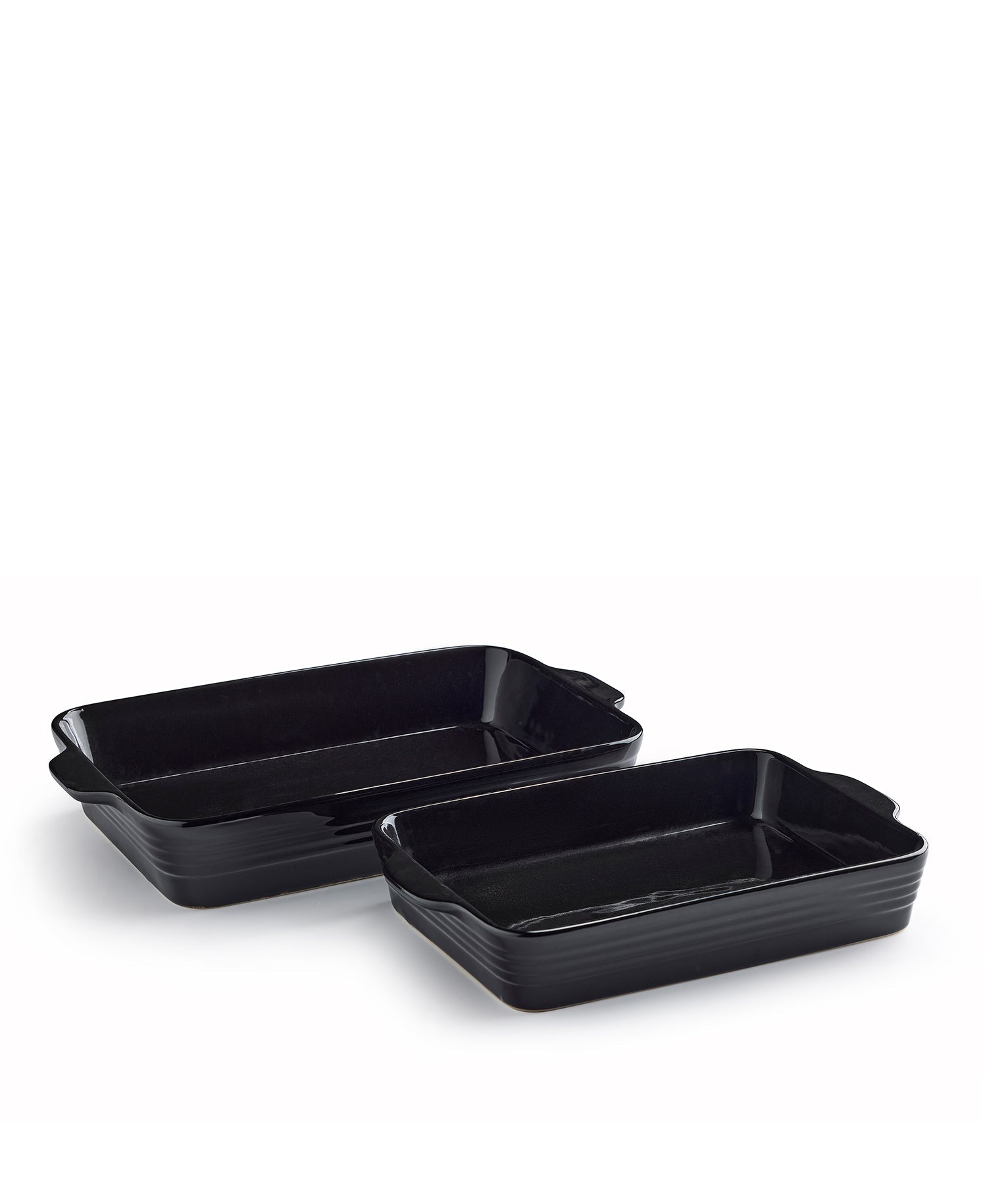 Set de 2 Fuentes para Horno Negro Brillante
