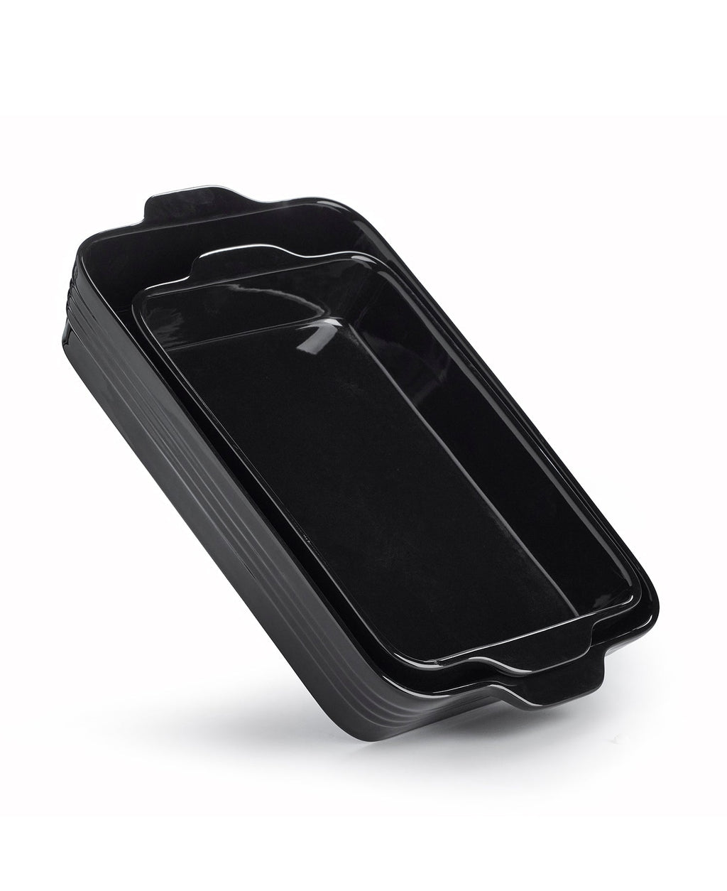 Set de 2 Fuentes para Horno Negro Brillante