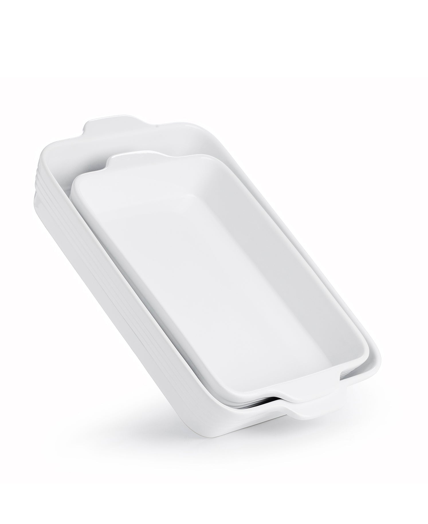 Set de 2 Fuentes para Horno Blanco Brillante