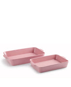 Set de 2 Fuentes para Horno Rosa Brillante