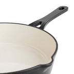 Cazuela Baja de Hierro Fundido con Tapa 28 cm de diametro Oscuro Matte