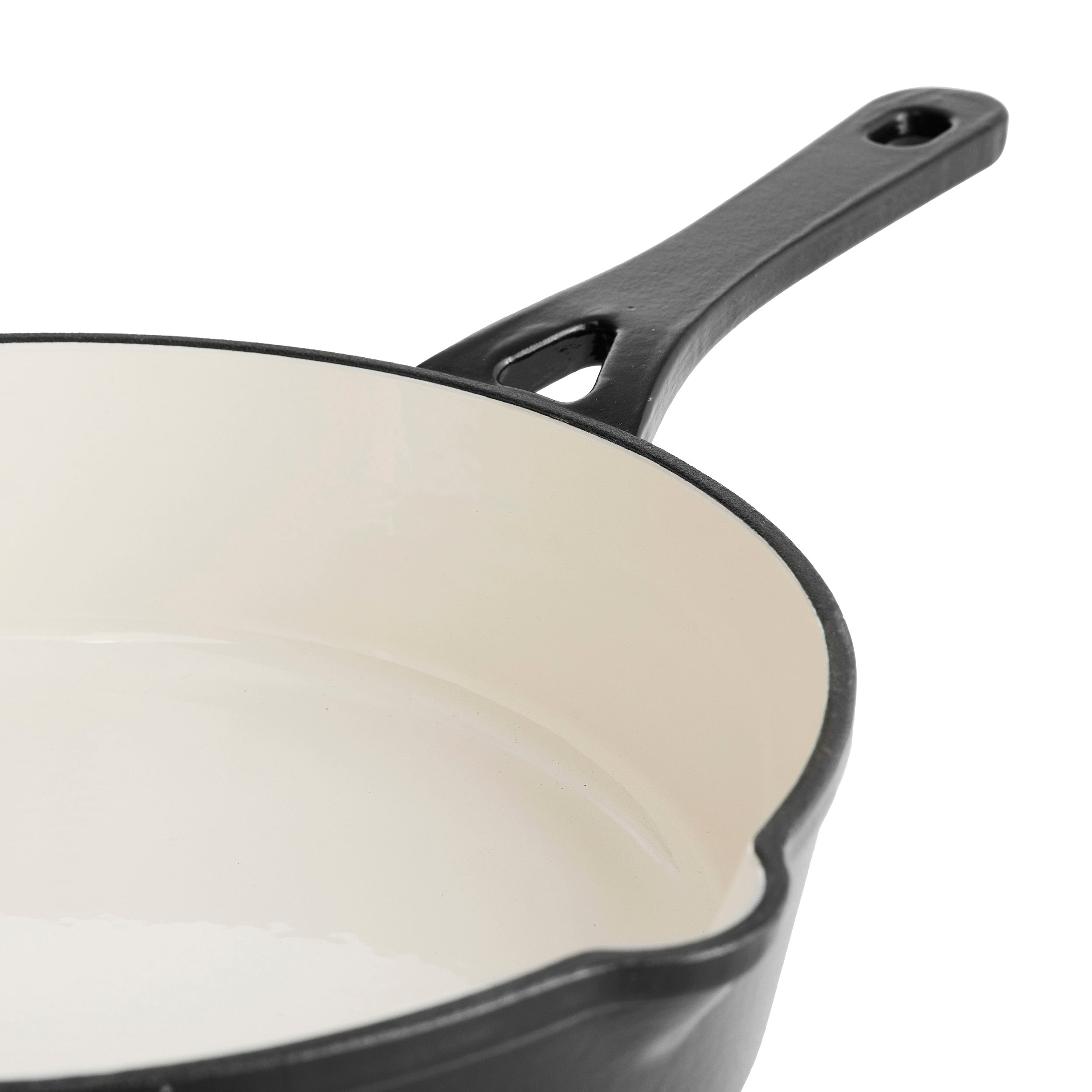 Cazuela Baja de Hierro Fundido con Tapa 28 cm de diametro Oscuro Matte