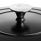 Cazuela Baja de Hierro Fundido con Tapa 28 cm de diametro Oscuro Matte