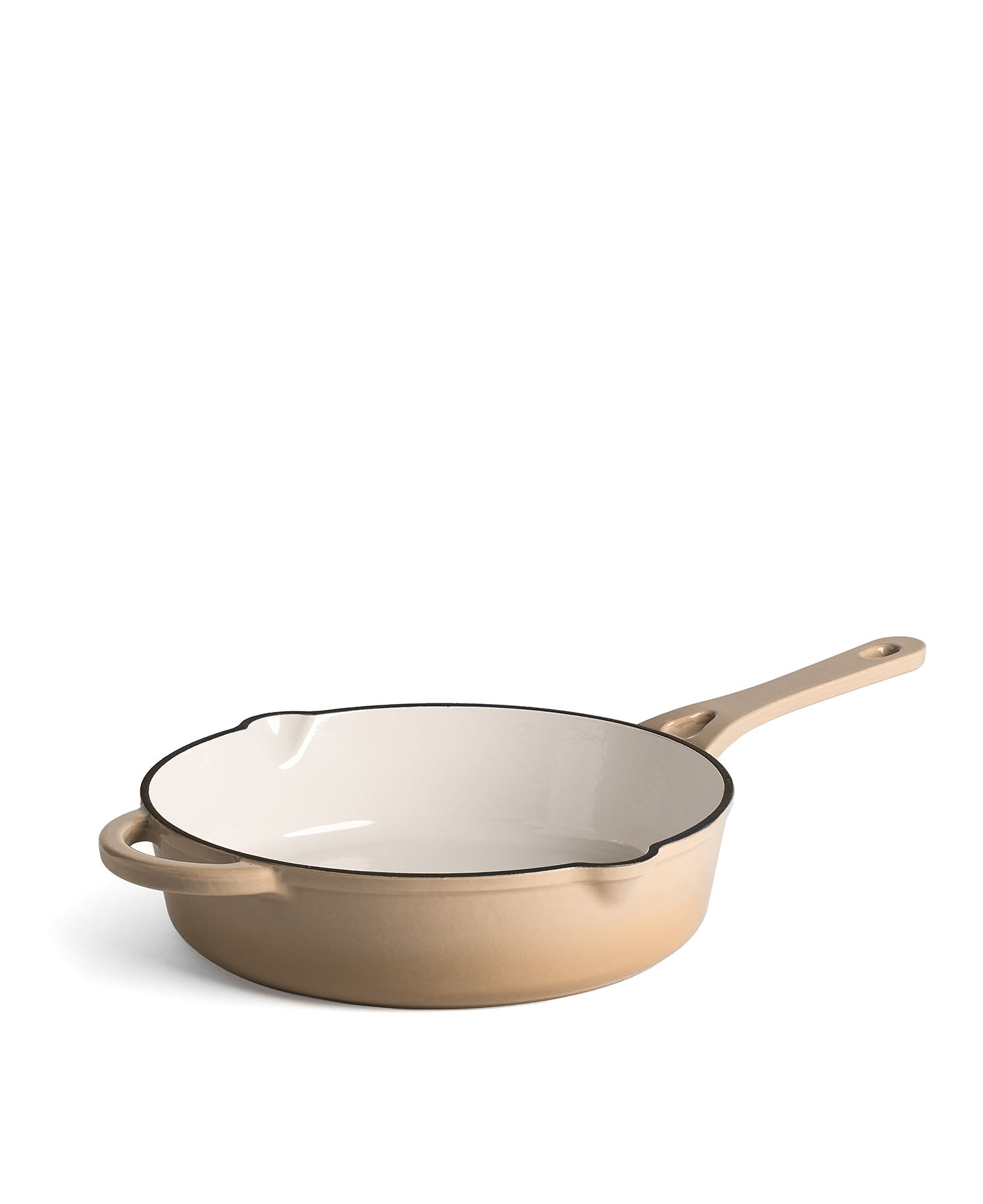Cazuela Baja de Hierro Fundido con Tapa 28 cm de diametro Crema