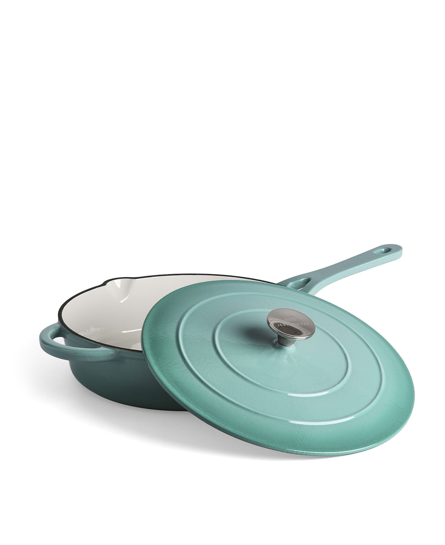 Cazuela Baja de Hierro Fundido con Tapa 28 cm de diametro Retro Verde