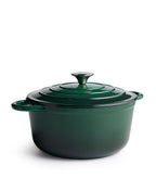 Olla de Hierro Fundido con Tapa , 4,2 Litros, 24 cm de diámetro,  Verde Oscuro