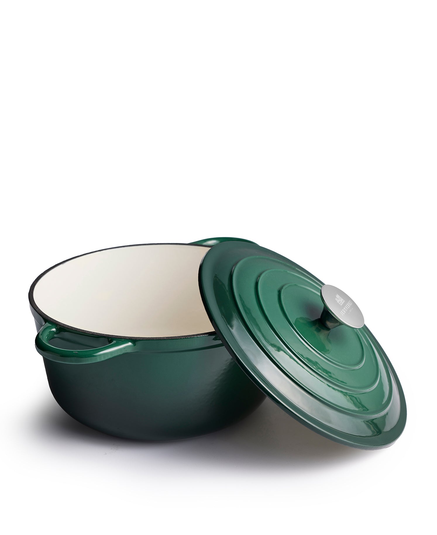 Olla de Hierro Fundido con Tapa , 4,2 Litros, 24 cm de diámetro,  Verde Oscuro