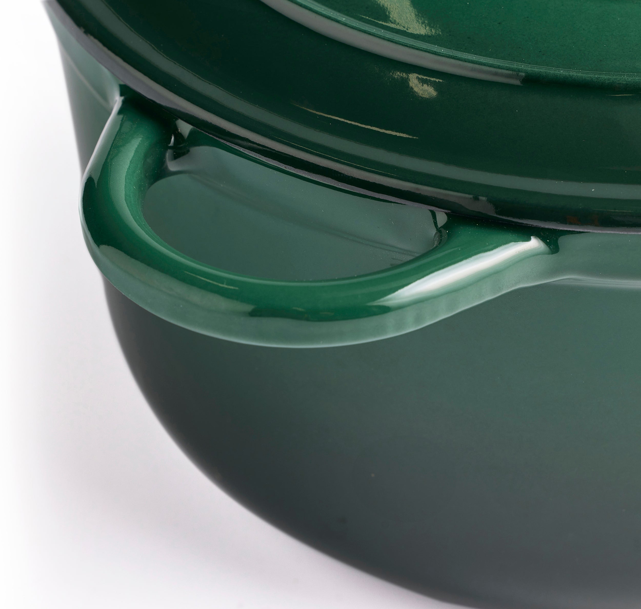 Olla de Hierro Fundido con Tapa , 4,2 Litros, 24 cm de diámetro,  Verde Oscuro