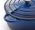 Olla de Hierro Fundido con Tapa , 4,2 Litros, 24 cm de diámetro,  Brisa Azul