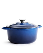 Olla Grande de Hierro Fundido con Tapa , 7 Litros, 29 cm diametro, Brisa Azul