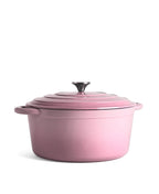 Olla Grande de Hierro Fundido con Tapa , 7 Litros, 29 cm diametro, Rosa Retro