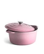 Olla Grande de Hierro Fundido con Tapa , 7 Litros, 29 cm diametro, Rosa Retro