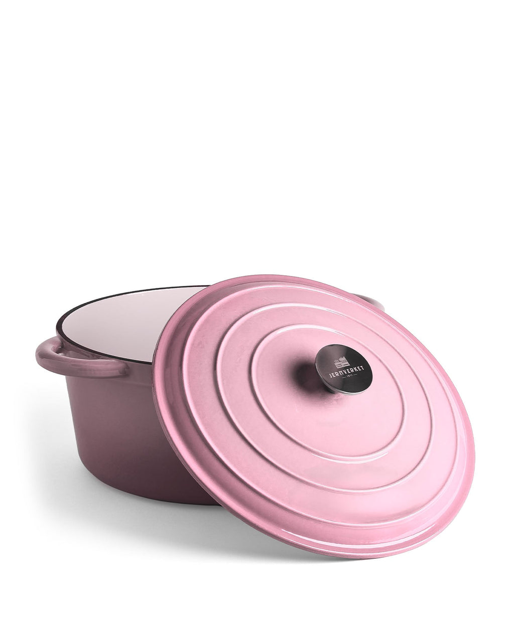 Olla Grande de Hierro Fundido con Tapa , 7 Litros, 29 cm diametro, Rosa Retro