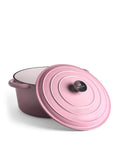Olla Grande de Hierro Fundido con Tapa , 7 Litros, 29 cm diametro, Rosa Retro