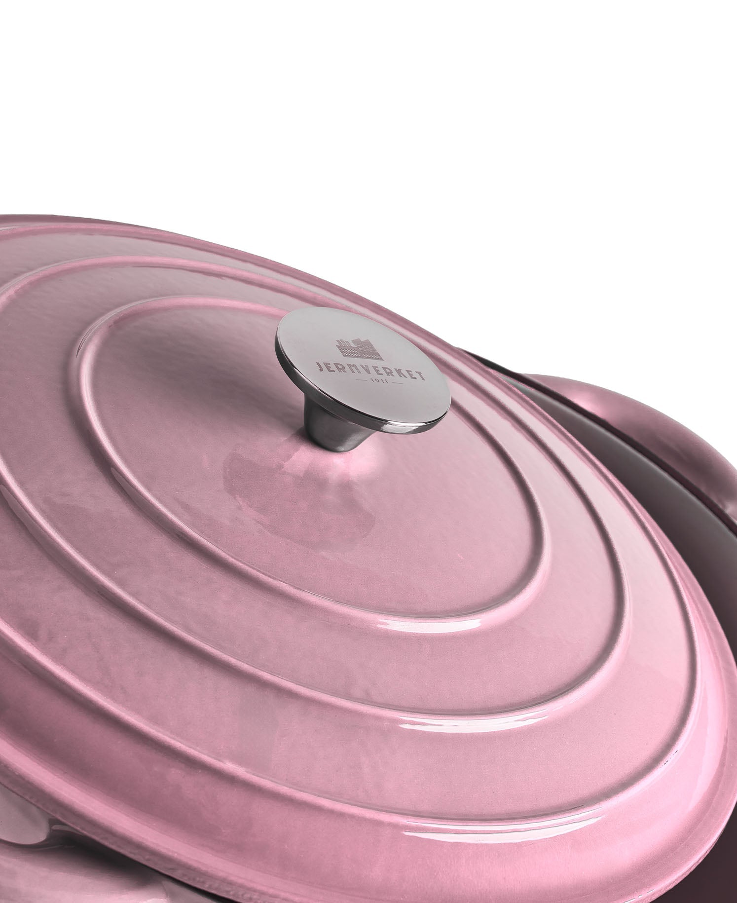 Olla Grande de Hierro Fundido con Tapa , 7 Litros, 29 cm diametro, Rosa Retro