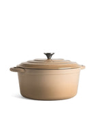 Olla Grande de Hierro Fundido con Tapa , 7 Litros, 29 cm diametro, Blanco Crema
