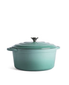 Olla Grande de Hierro Fundido con Tapa , 7 Litros, 29 cm diametro, Retro Verde