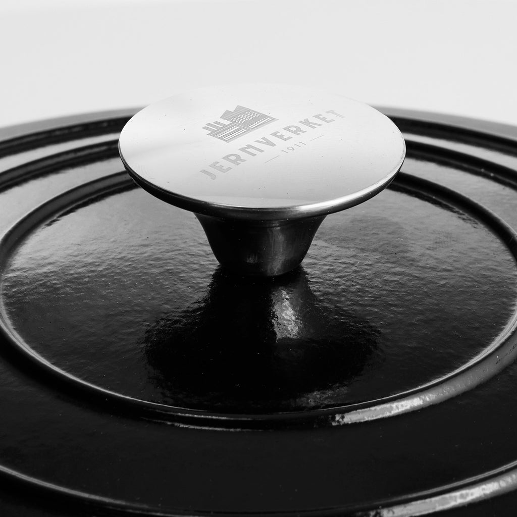 Olla de Hierro Fundido con Tapa , 4,2 Litros, 24 cm de diámetro,  Negro Mate