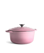 Olla de Hierro Fundido con Tapa , 4,2 Litros, 24 cm de diámetro,  Rosa Retro