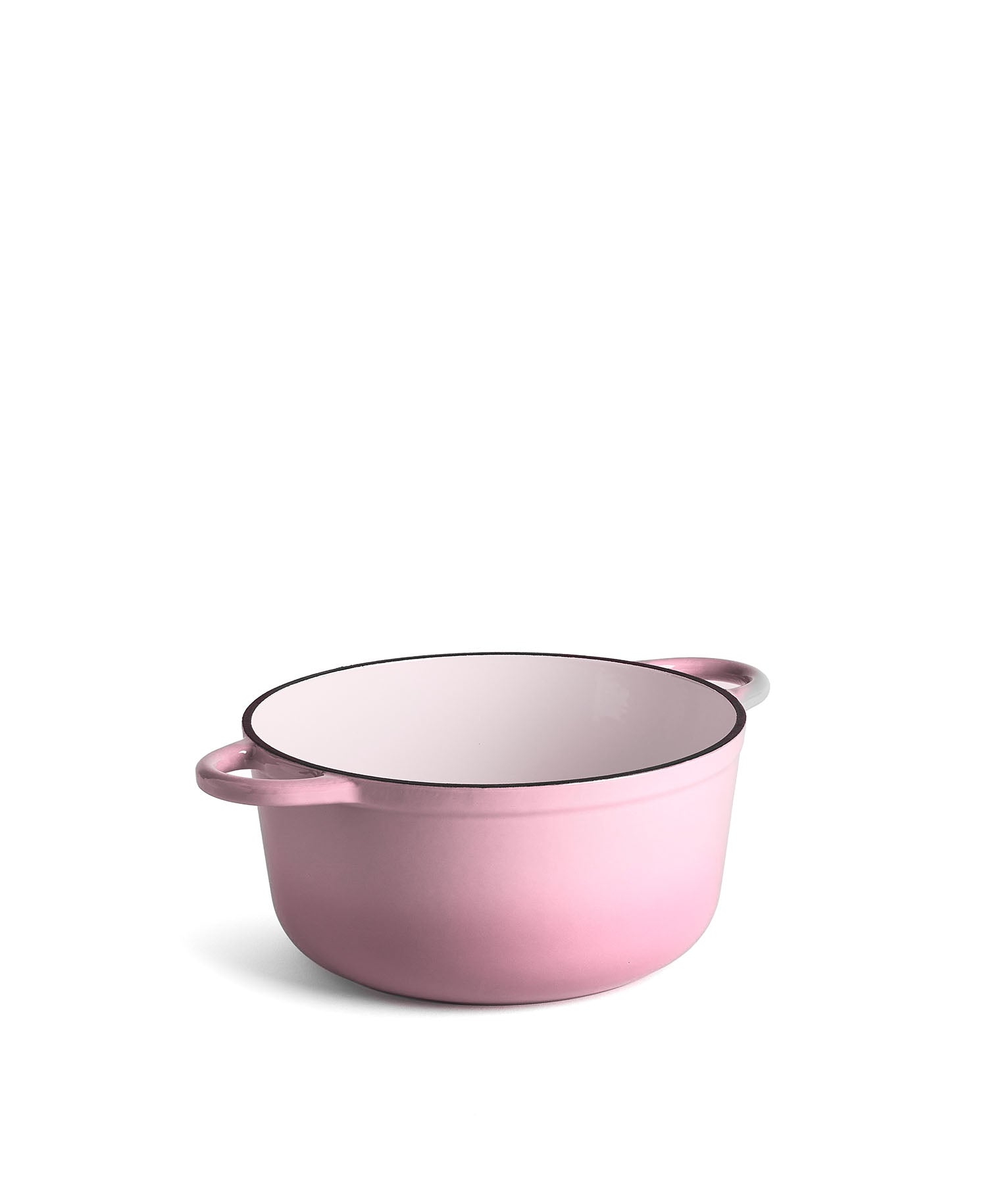 Olla de Hierro Fundido con Tapa , 4,2 Litros, 24 cm de diámetro,  Rosa Retro