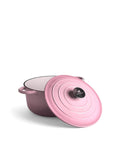 Olla de Hierro Fundido con Tapa , 4,2 Litros, 24 cm de diámetro,  Rosa Retro