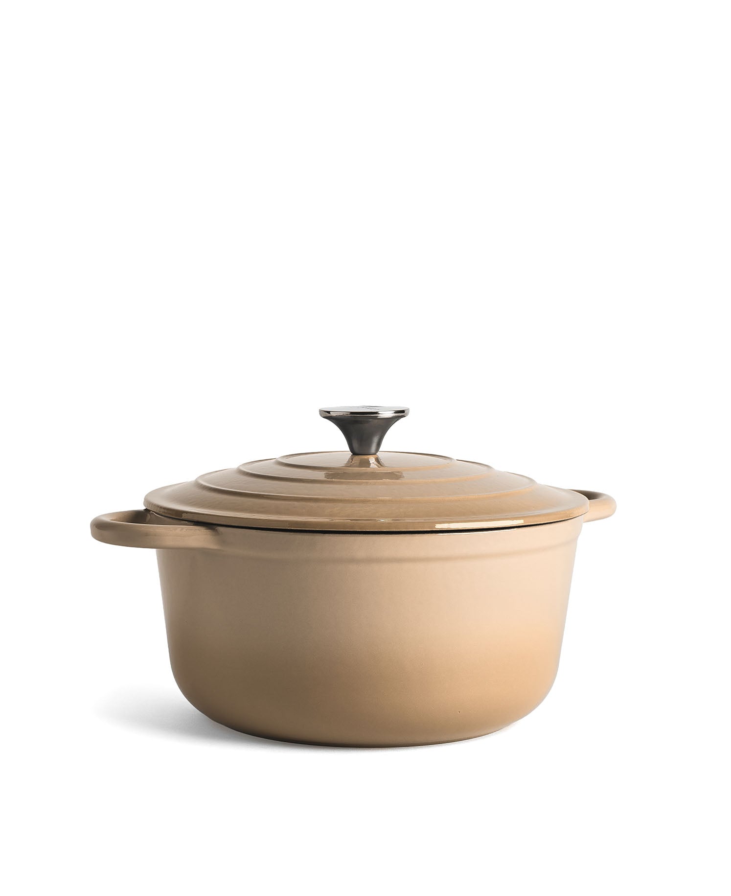 Olla de Hierro Fundido con Tapa , 4,2 Litros, 24 cm de diámetro,  Crema
