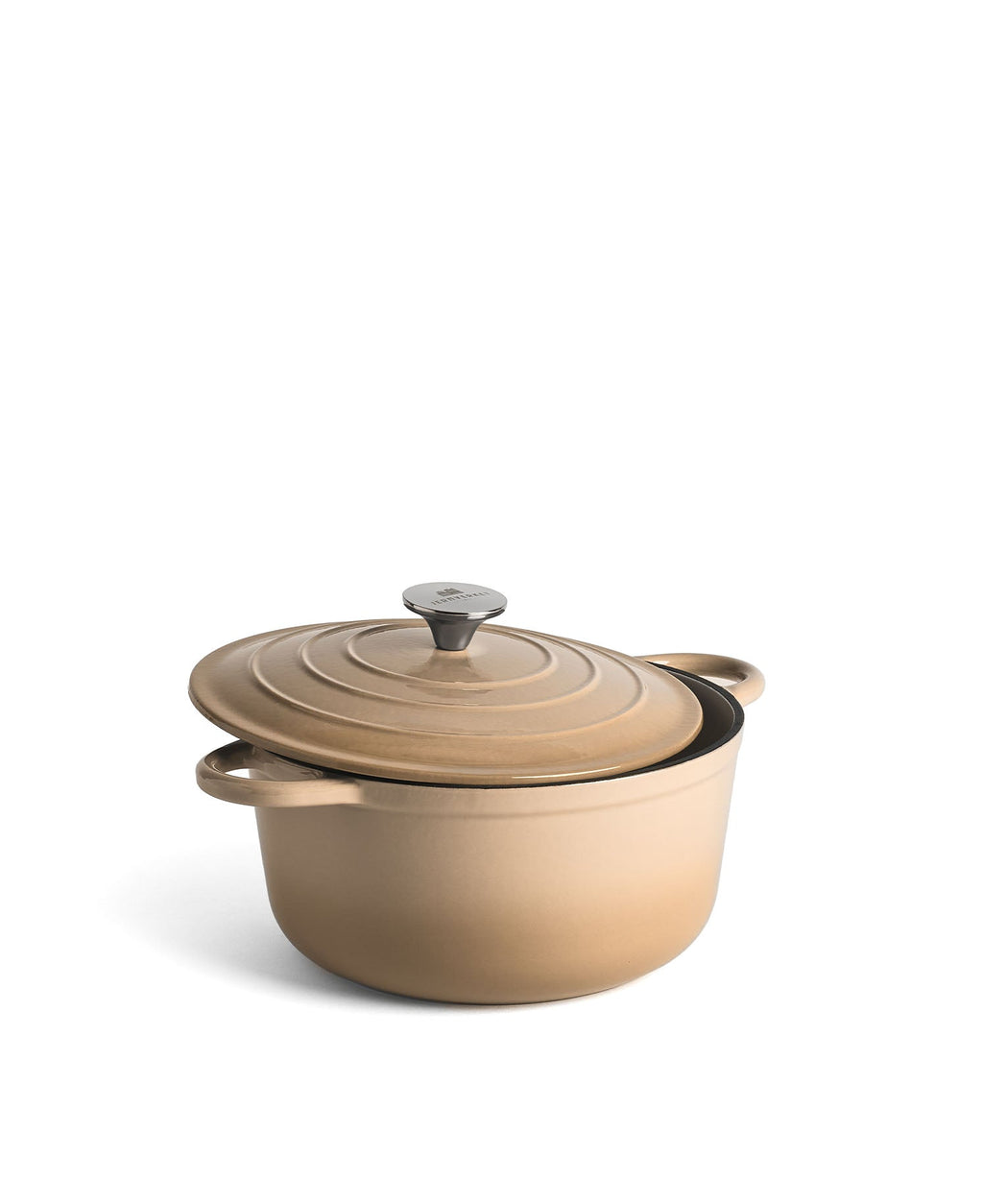 Olla de Hierro Fundido con Tapa , 4,2 Litros, 24 cm de diámetro,  Crema