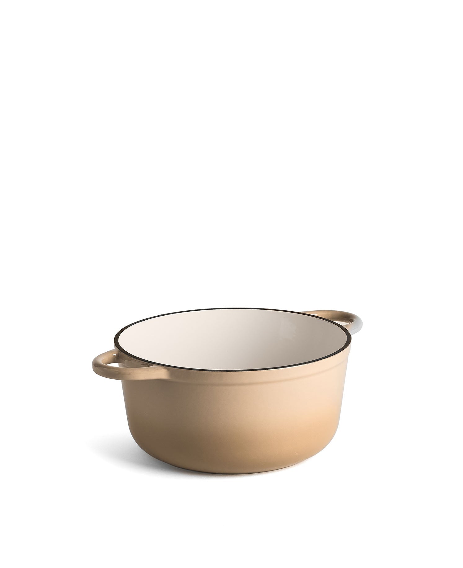 Olla de Hierro Fundido con Tapa , 4,2 Litros, 24 cm de diámetro,  Crema