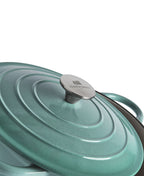 Olla de Hierro Fundido con Tapa , 4,2 Litros, 24 cm de diámetro,  Retro Verde