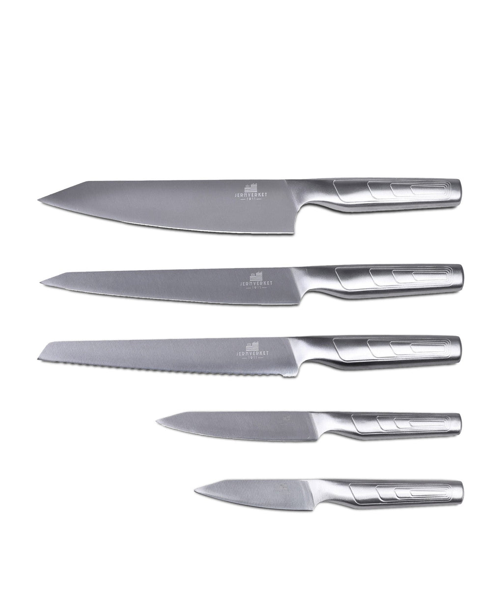 Set de Cuchillos con Taco de Cocina – 5 Piezas en Acero Inoxidable