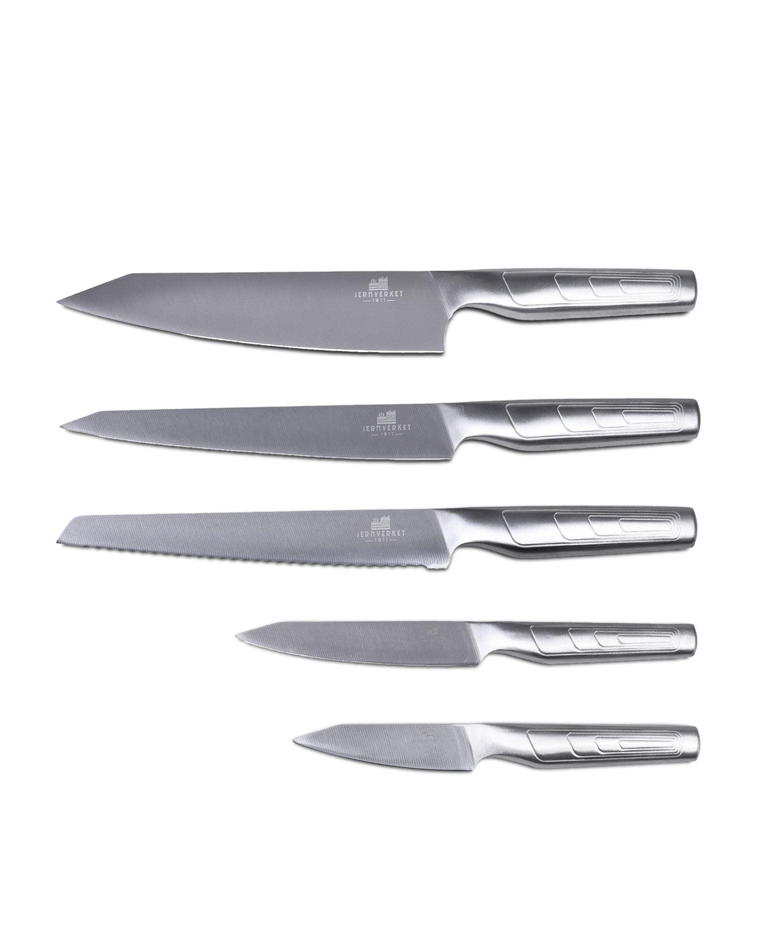 Set de Cuchillos con Taco de Cocina – 5 Piezas en Acero Inoxidable