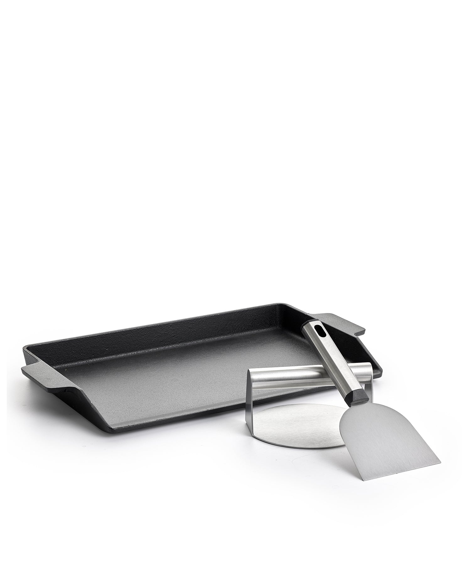 Kit Plancha Hierro Fundido Burger & Grill Negra 40x25 cm