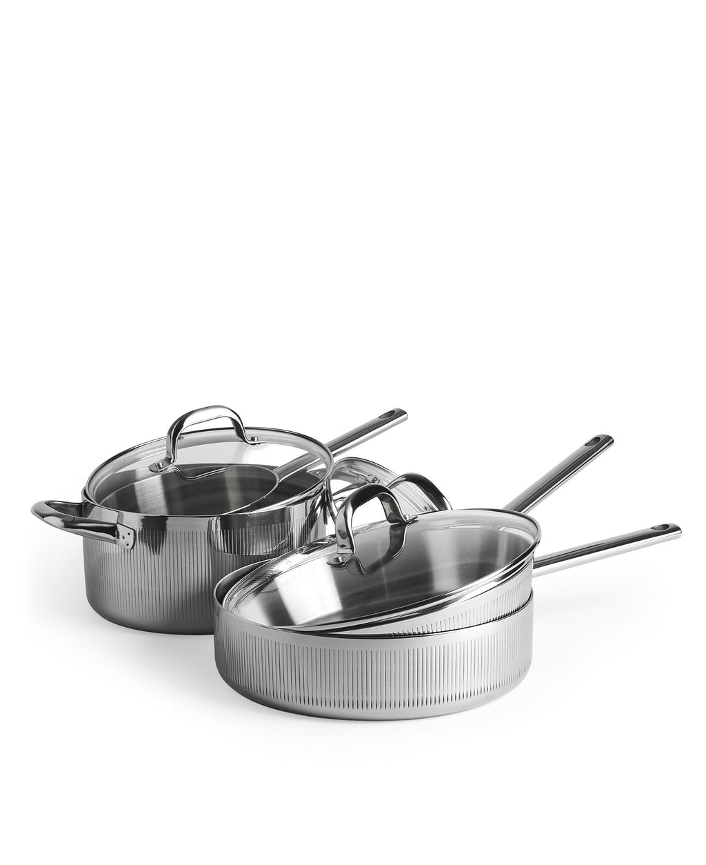 Batería de Cocina 4 piezas Triply Acero Inoxidable