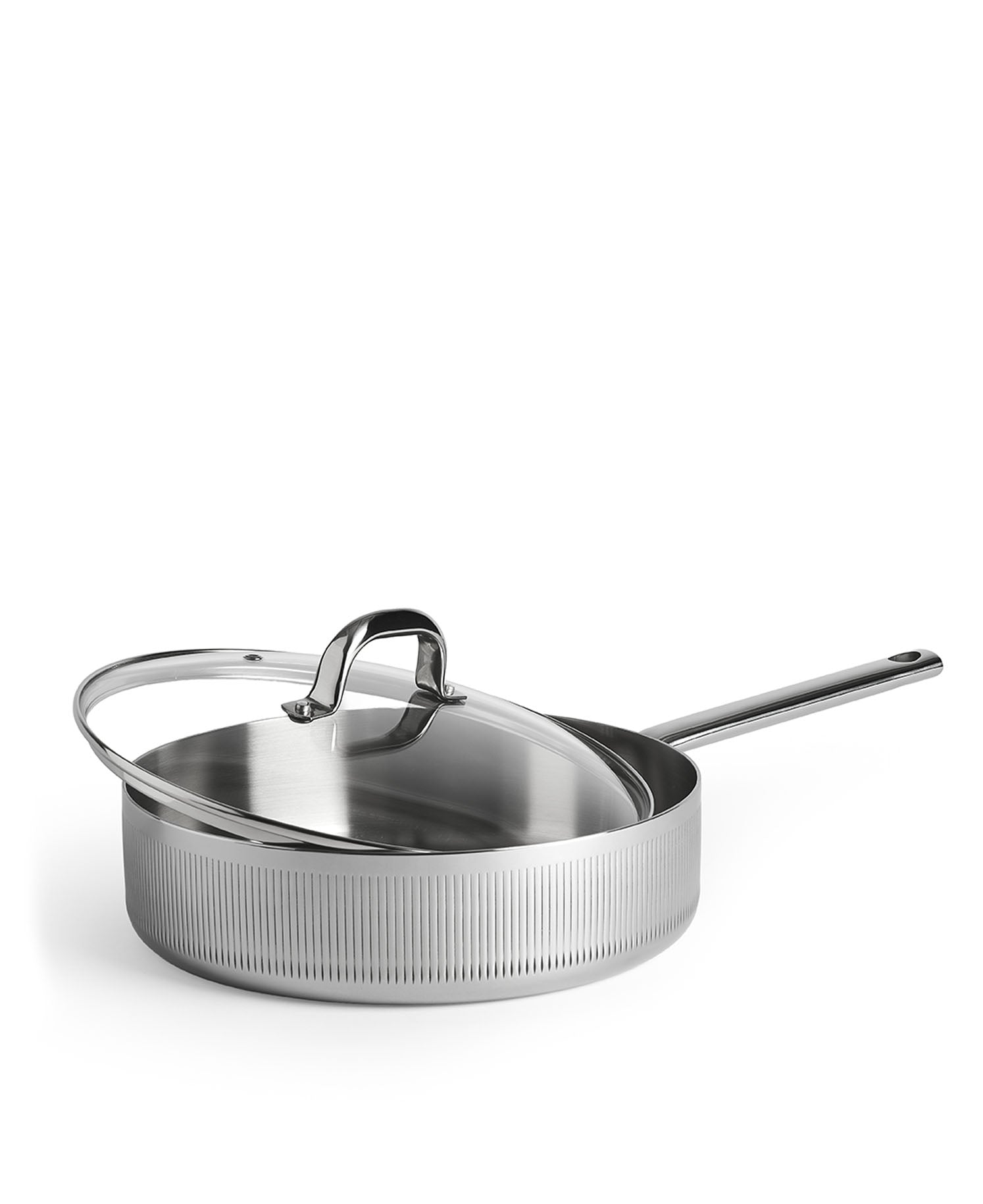 Sartén Sauté con Tapa 28 cm de diametro Triply Acero Inoxidable