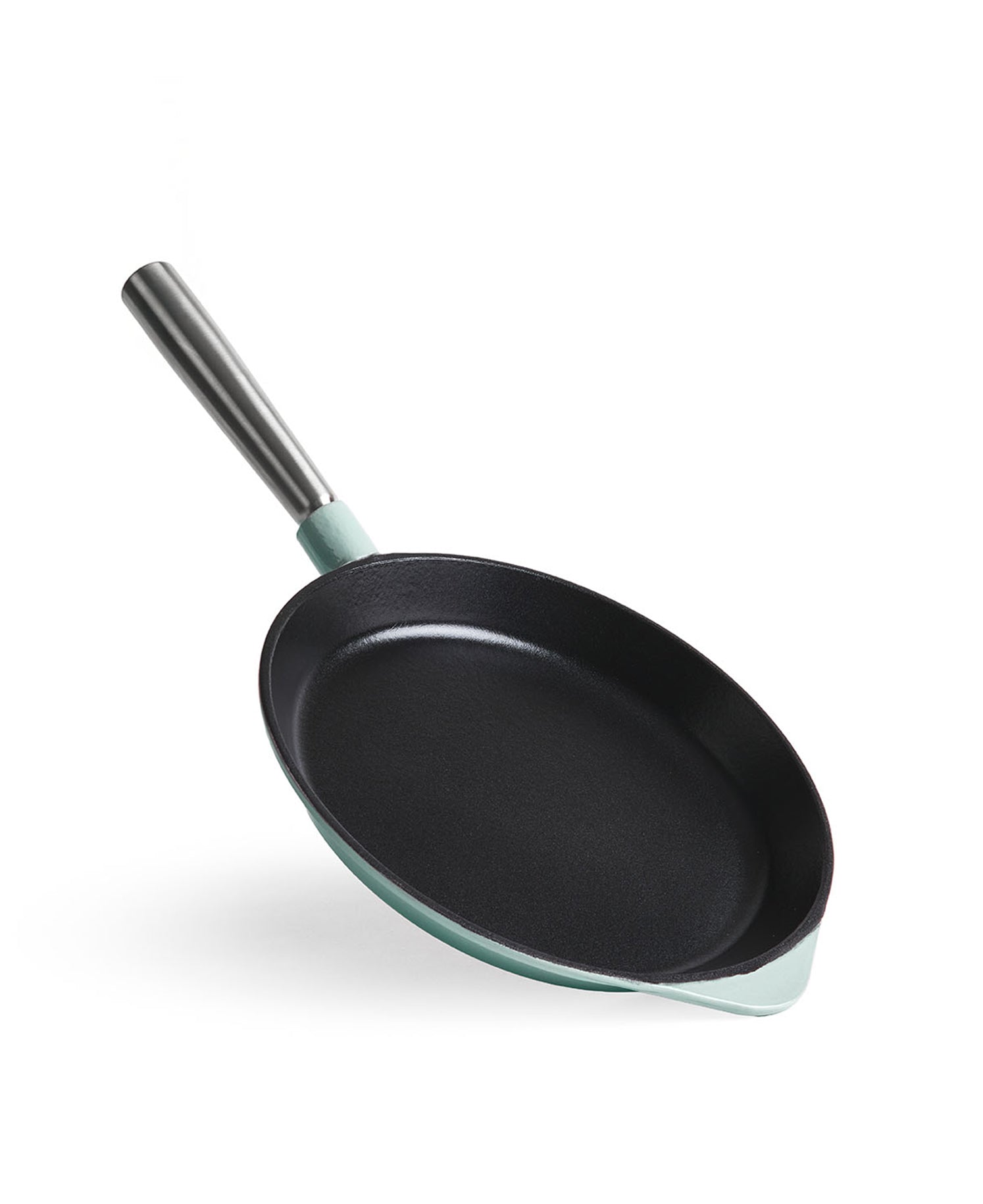 Sartén de Hierro Fundido 28 cm de diametro Verde Retro con Mango Extraíble
