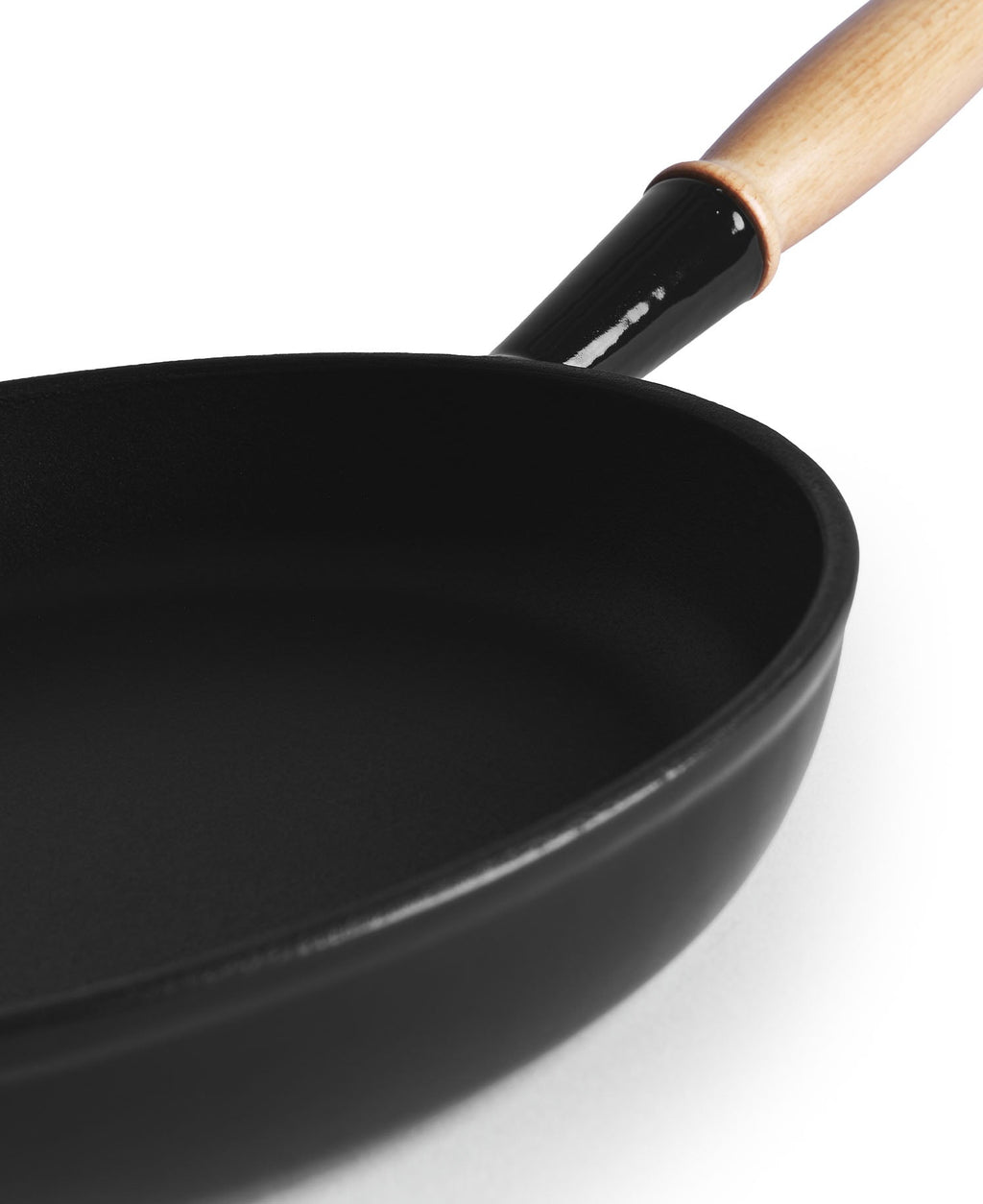 Sartén de Hierro Fundido 28 cm de diametro Negra con Mango de Madera