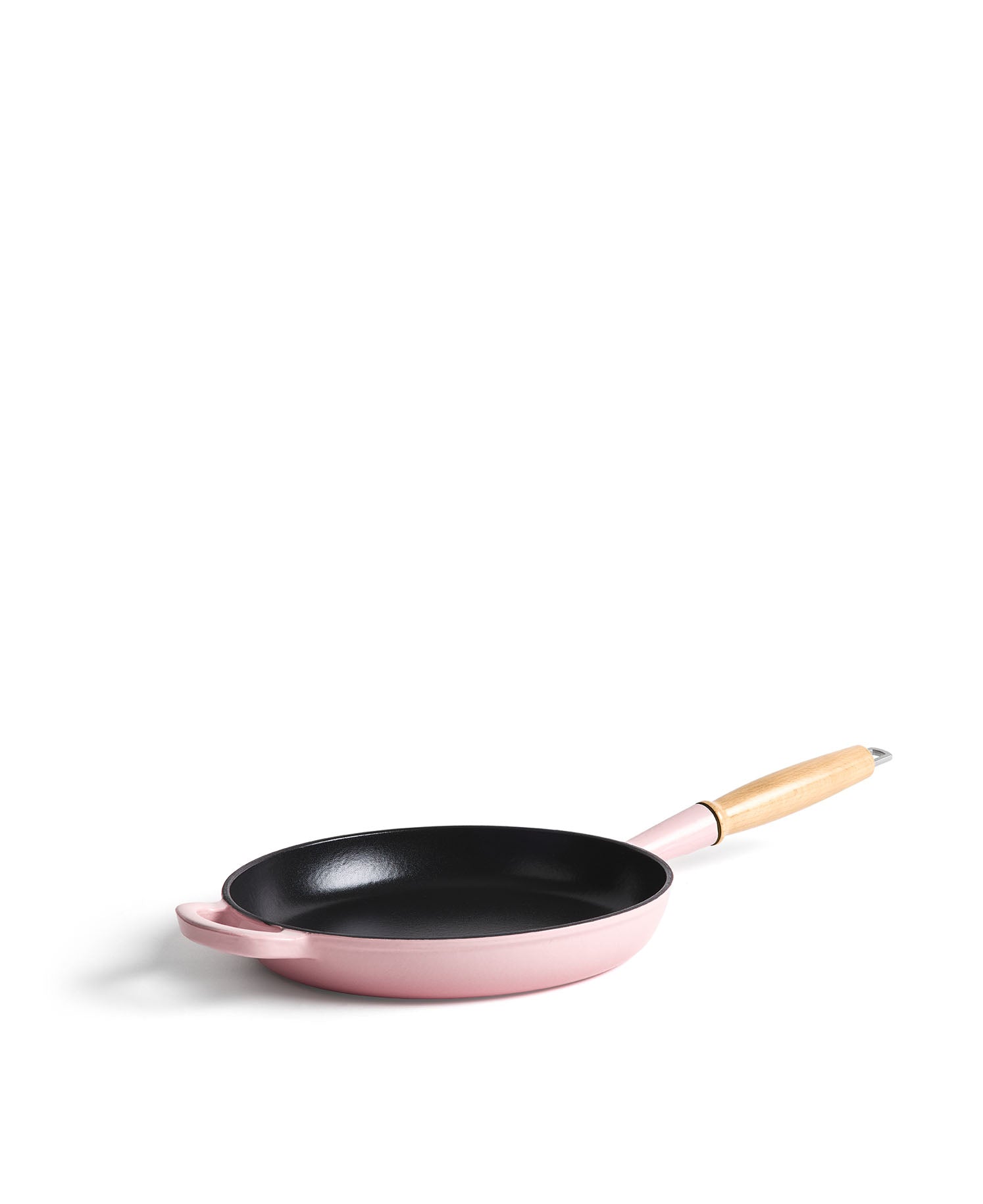 Sartén de Hierro Fundido 28 cm de diametro Rosa Retro con Mango de Madera
