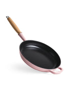 Sartén de Hierro Fundido 28 cm de diametro Rosa Retro con Mango de Madera