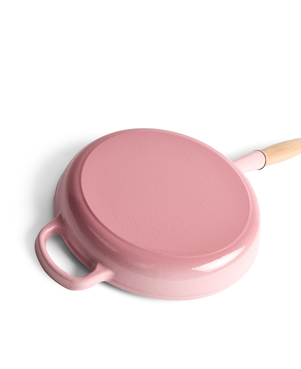 Sartén de Hierro Fundido 28 cm de diametro Rosa Retro con Mango de Madera