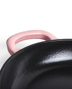 Sartén de Hierro Fundido 28 cm de diametro Rosa Retro con Mango de Madera