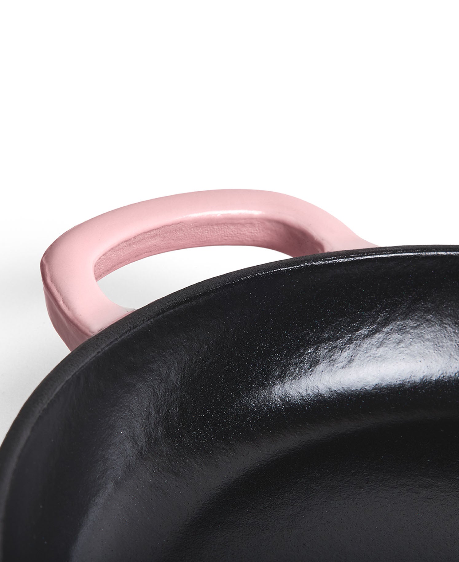 Sartén de Hierro Fundido 28 cm de diametro Rosa Retro con Mango de Madera