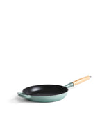 Sartén de Hierro Fundido 28 cm de diametro Verde Retro con Mango de Madera