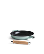 Sartén de Hierro Fundido 28 cm de diametro Verde Retro con Mango de Madera