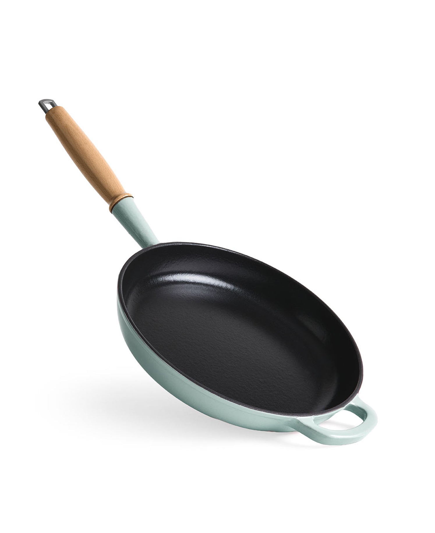 Sartén de Hierro Fundido 28 cm de diametro Verde Retro con Mango de Madera
