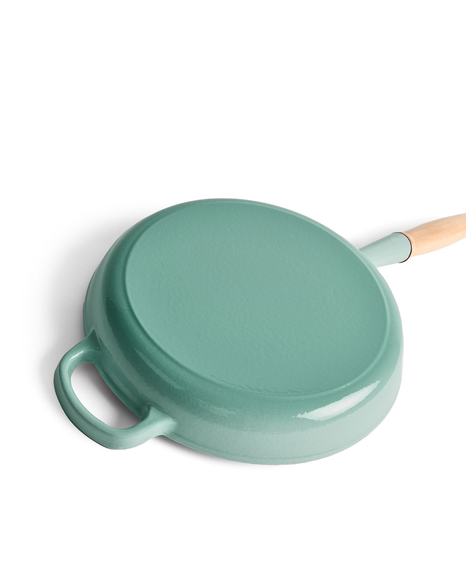 Sartén de Hierro Fundido 28 cm de diametro Verde Retro con Mango de Madera