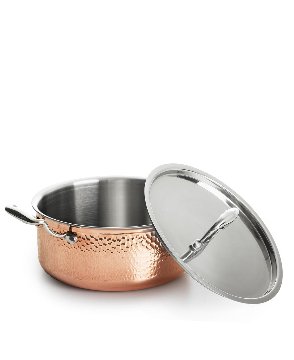 Olla Cobre Martillado con Tapa 22 cm de diametro