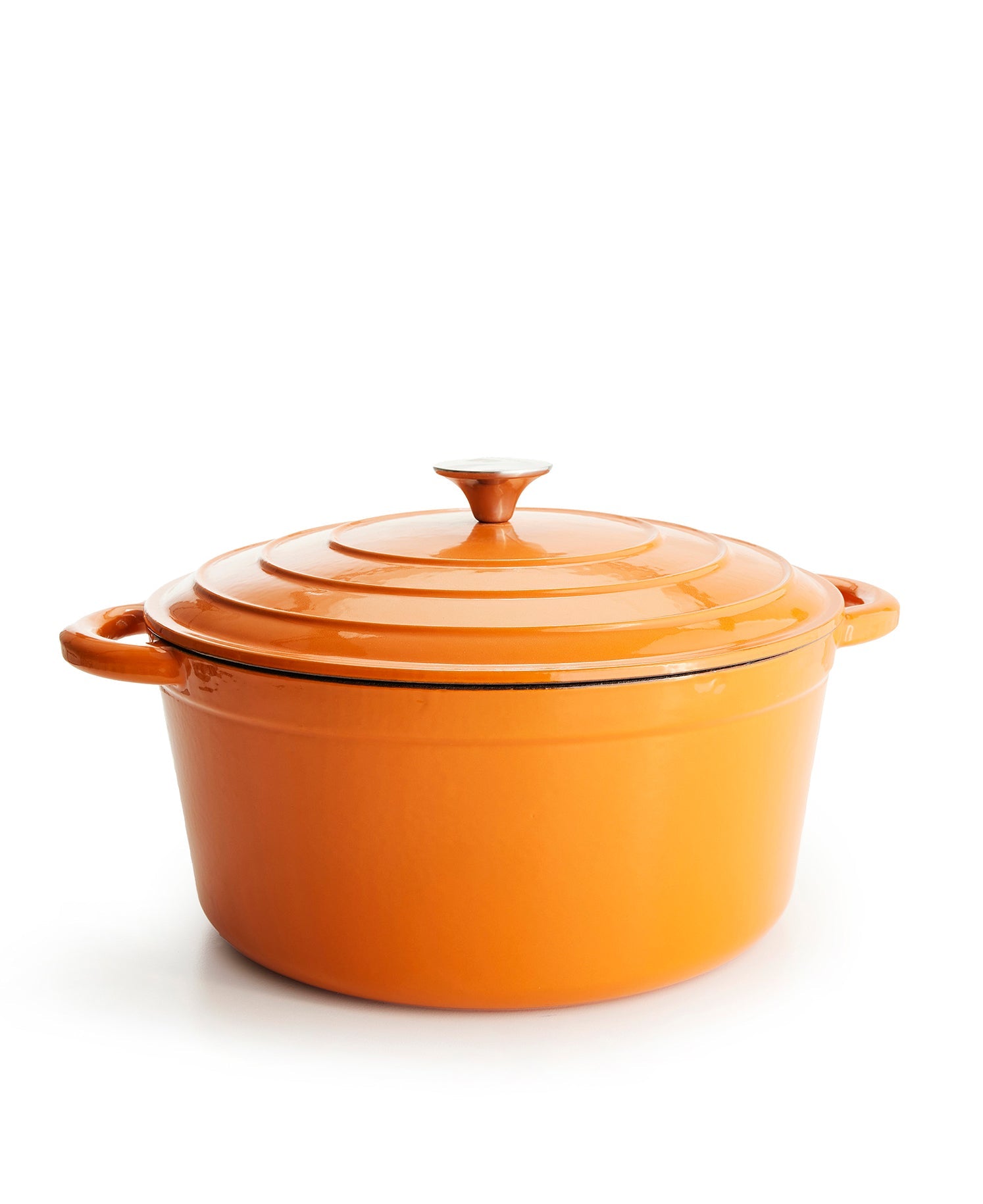 Olla Grande de Hierro Fundido con Tapa , 7 Litros, 29 cm diametro, Naranja